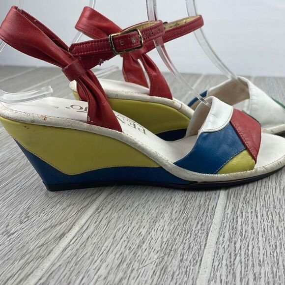Penaljo Womens Strappy Multicolor Leather Open Toe Heels Size 4.5 - Picture 4 of 11